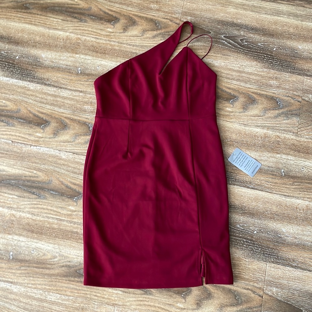 Lulu’s Poised to Party One-Shoulder Bodycon Mini Dress NWT